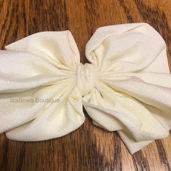 Hand Crafted Other - Ivory 4" Satin Bow (2)   4B2132 Handmade NWT Boutique